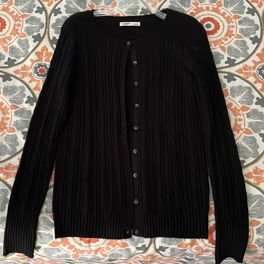 Casual black cardigan/sweater from Old Navy.